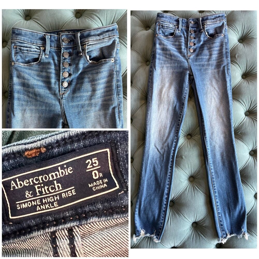 Abercrombie & Fitch Simone High Rise Ankle Jeans Womens 25 0 Regular